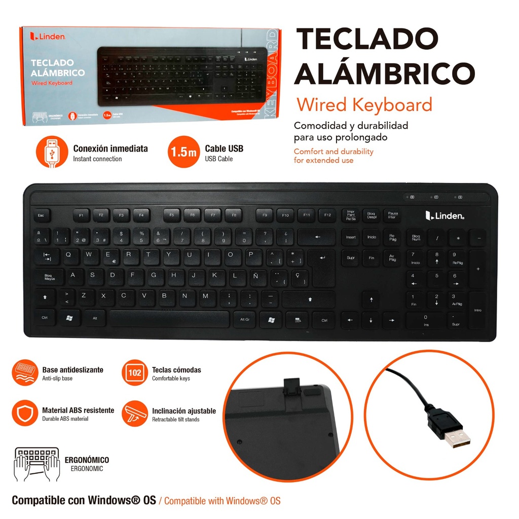 Teclado Alambrico LINDEN