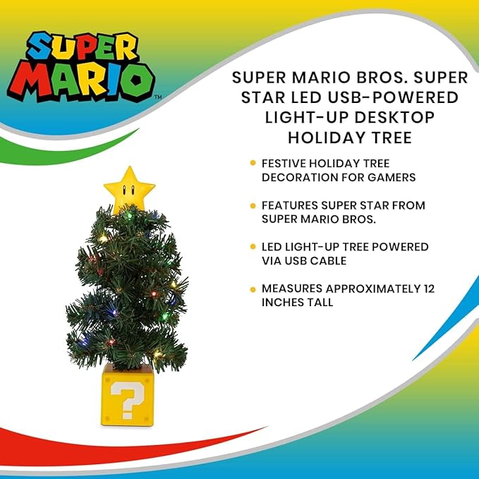 Super Mario Led Light Up Desktop Tree