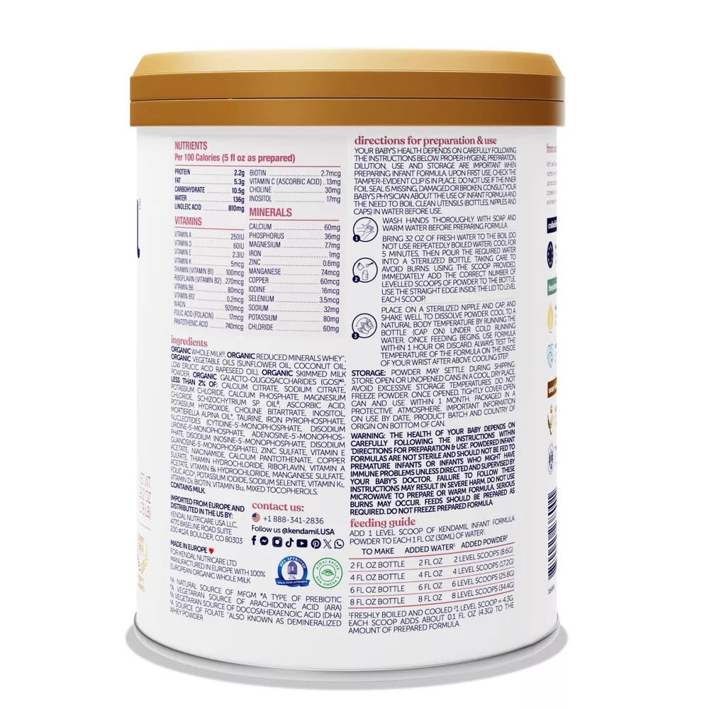 Kendamil Organic Infant Formula 28.2oz (1.76lb)