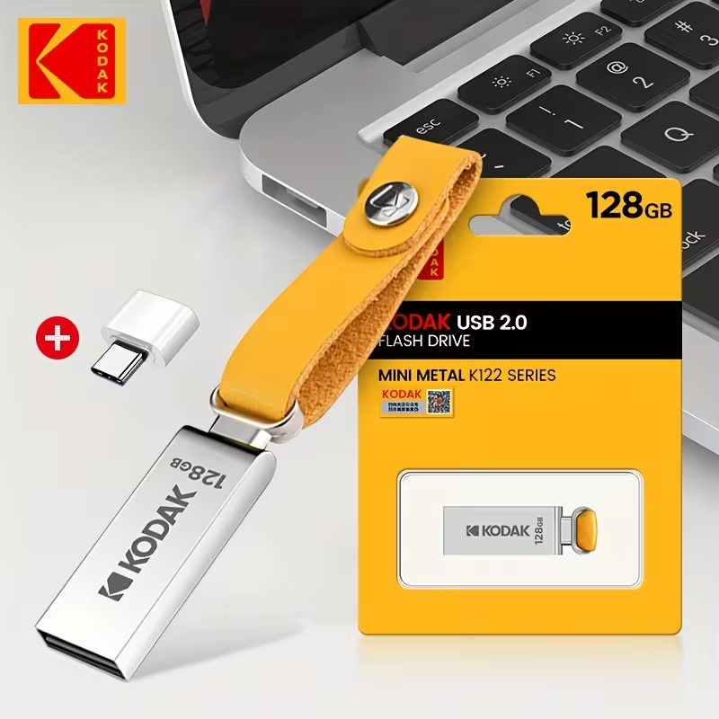 Memoria USB 2.0 128GB con Adaptador Tipo C KODAK Flash Drive