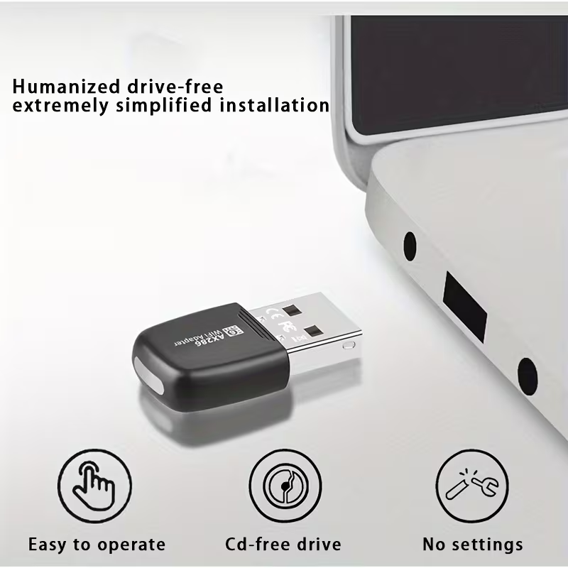 Adaptador Inalambrico USB WiFi6 Wireless Adapter 286Mbps 2.4GHz