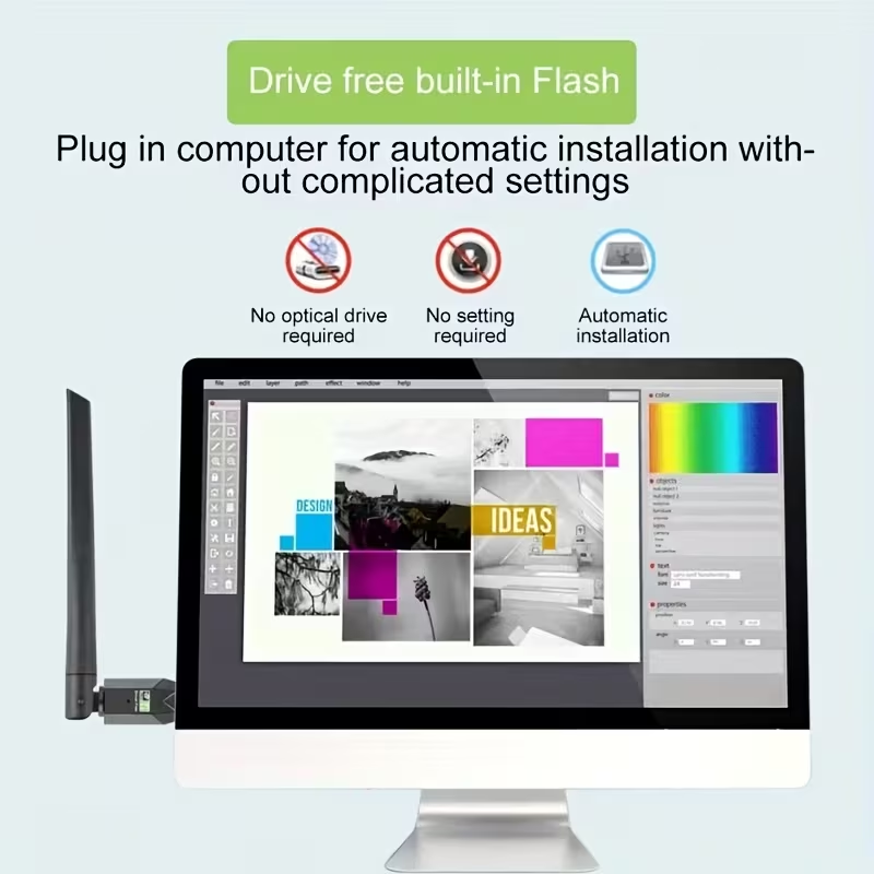 Adaptador Inalambrico USB WiFi 2in1 BT5.0 650m