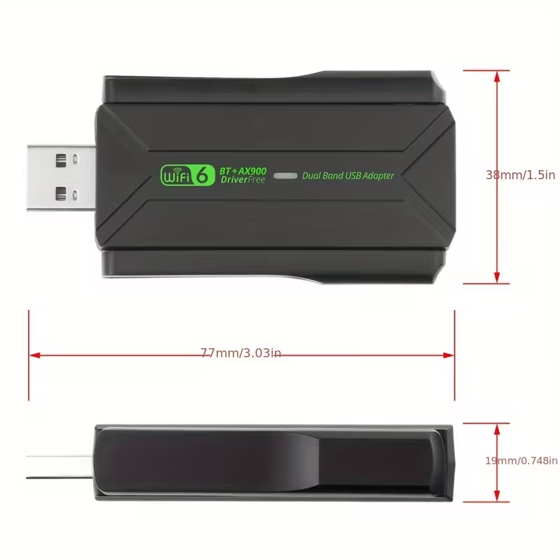 Adaptador Inalambrico USB WiFi6 BT5.4 900Mbs