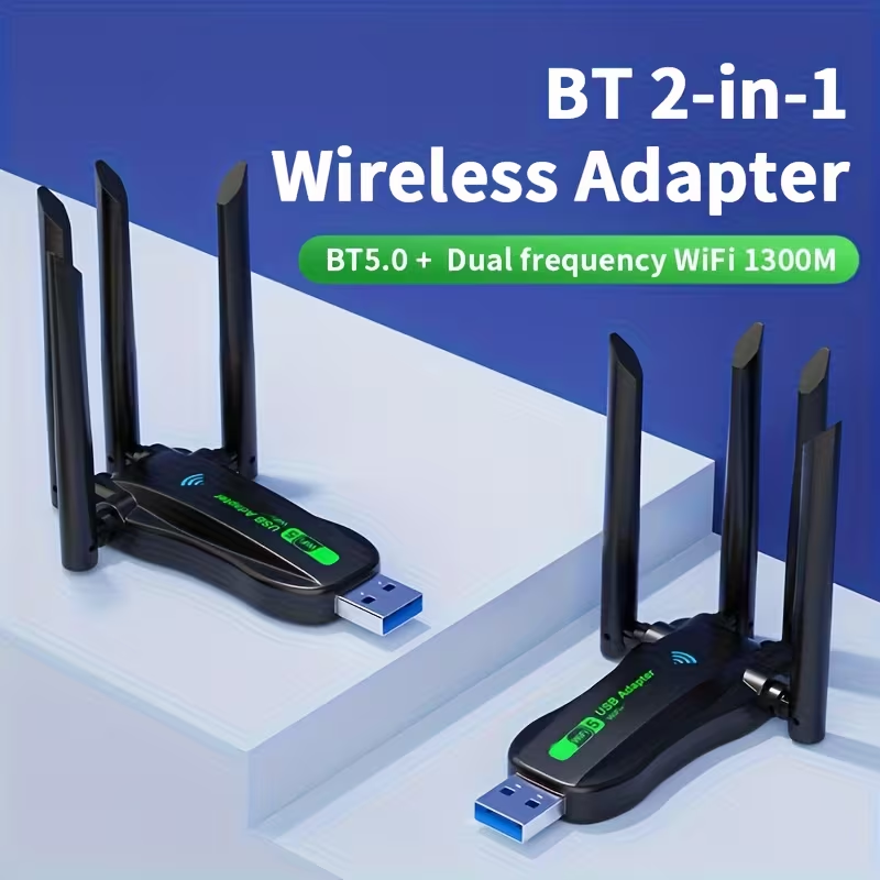 Adaptador Inalambrico Usb Wifi5 + Bluetooth