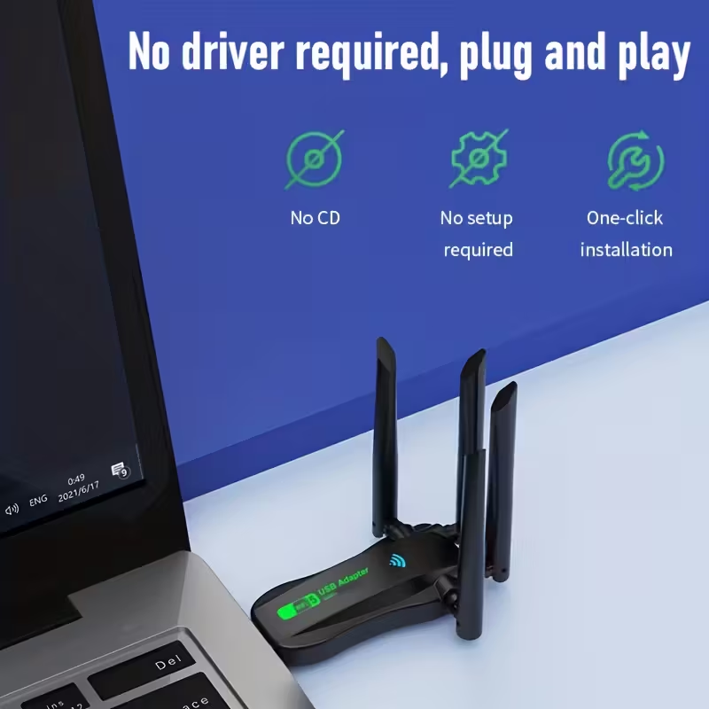 Adaptador Inalambrico Usb Wifi5 + Bluetooth