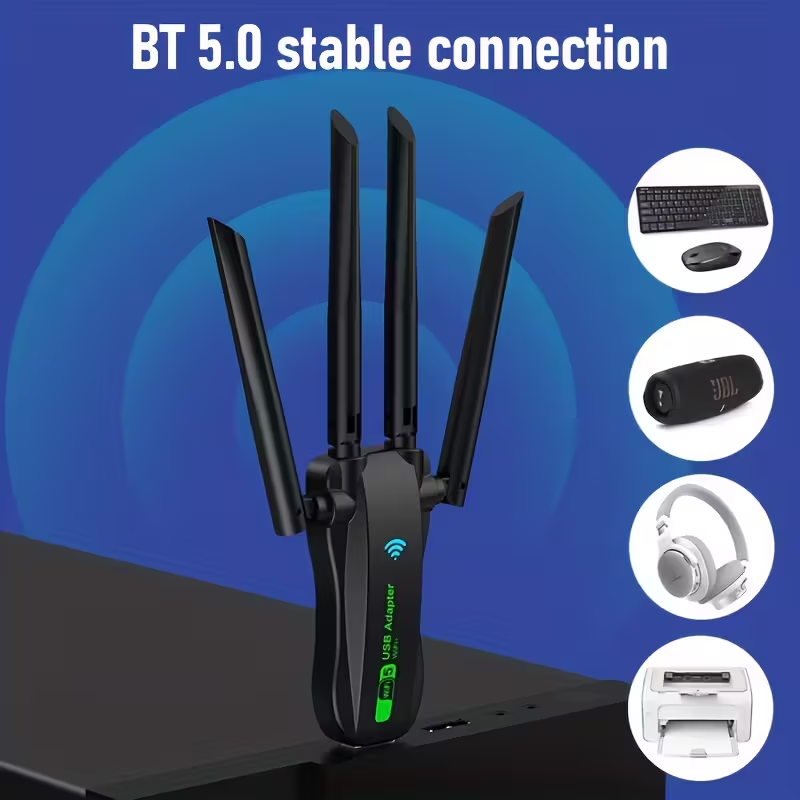 Adaptador Inalambrico Usb Wifi5 + Bluetooth