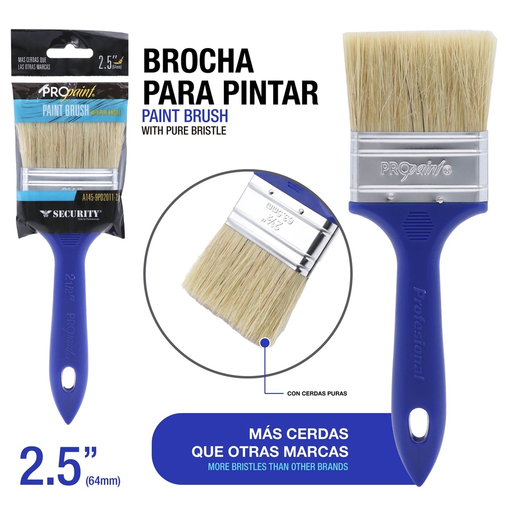 Brocha Plastica 2.5" PROPAINT 12pza
