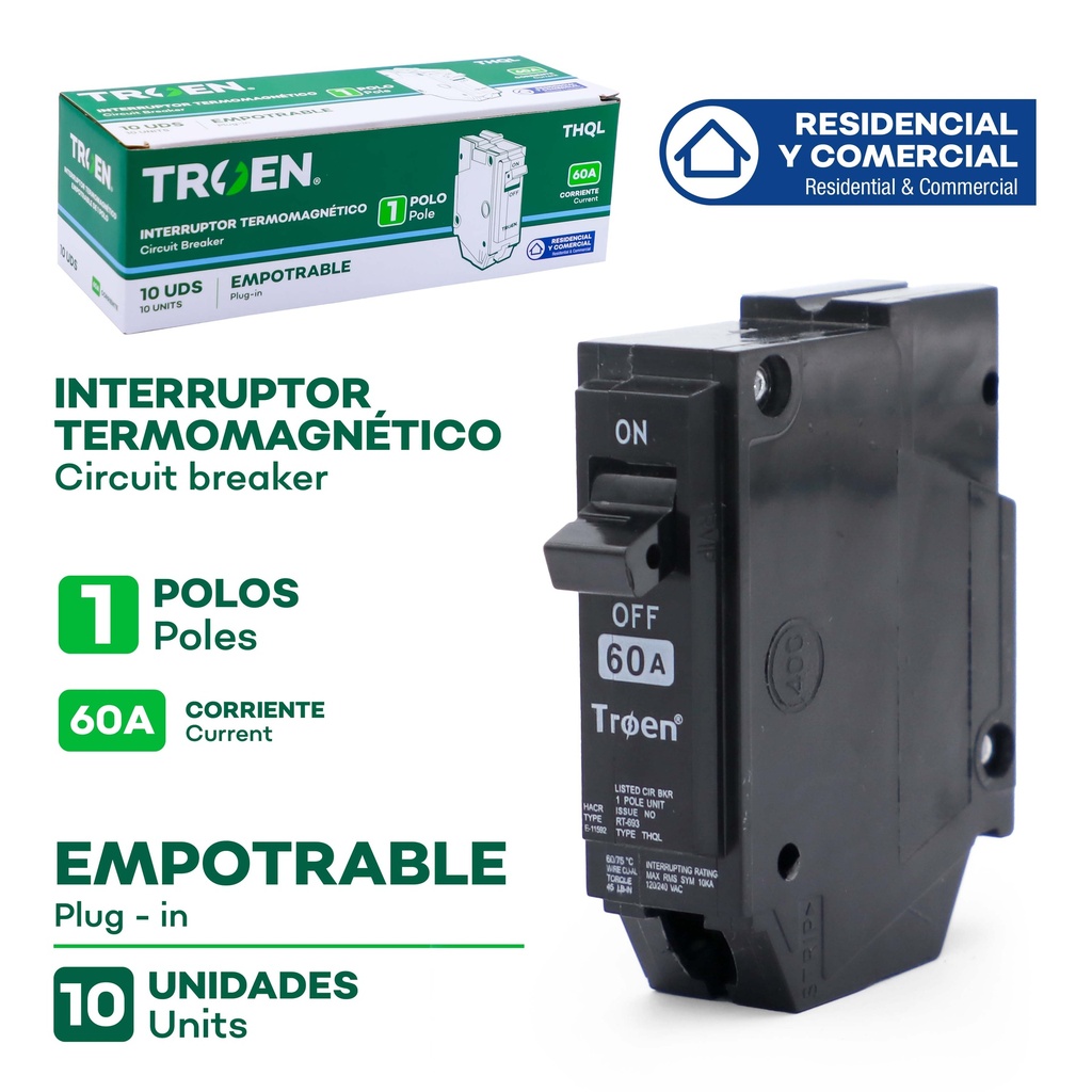 Breaker Sencillo 60A TROEN