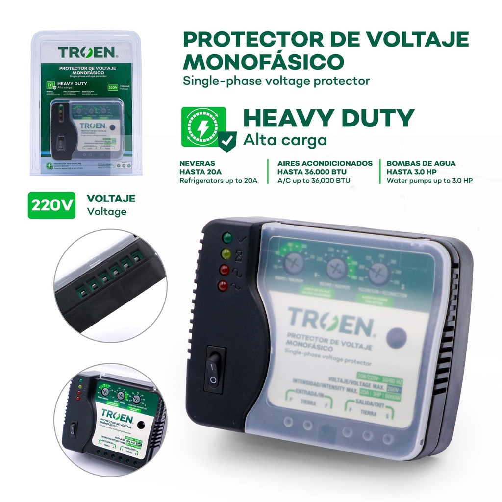 Protector de Voltaje Monofasico 220V