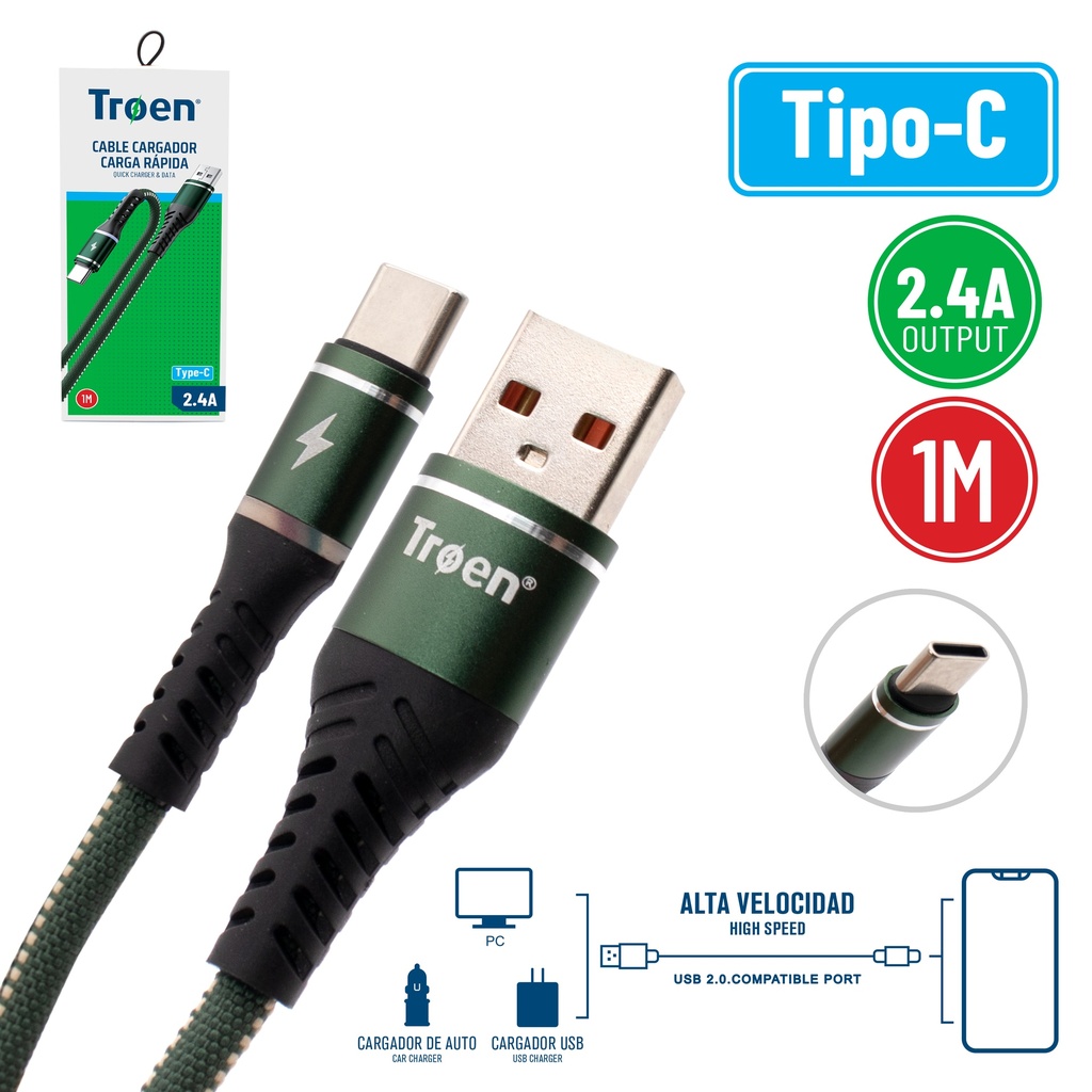 Cable Cargador USB Tipo C TROEN