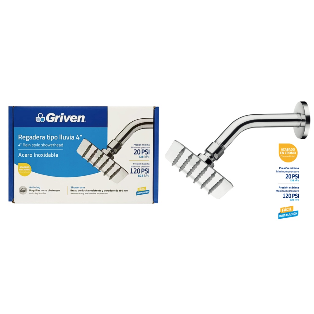 Regadera 4" GRIVEN