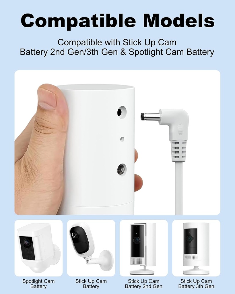 Power Adapter Compatible with Ring Stick Up Cam Battery 4m
