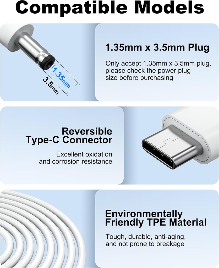 Power Adapter Compatible with Ring Stick Up Cam Battery 4m