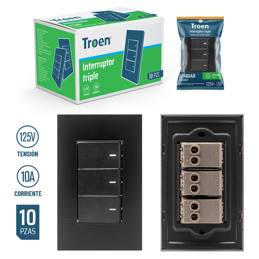 Interruptor Triple TROEN