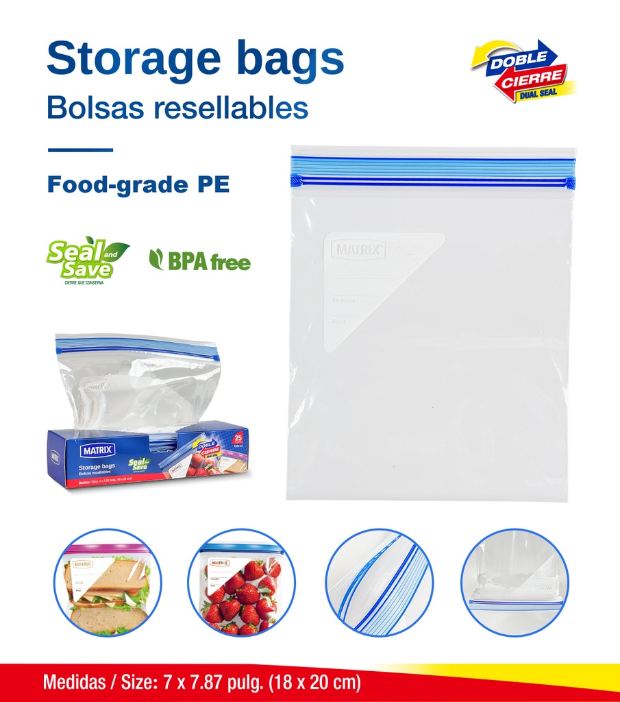 Bolsas Resellables 25pza MATRIX