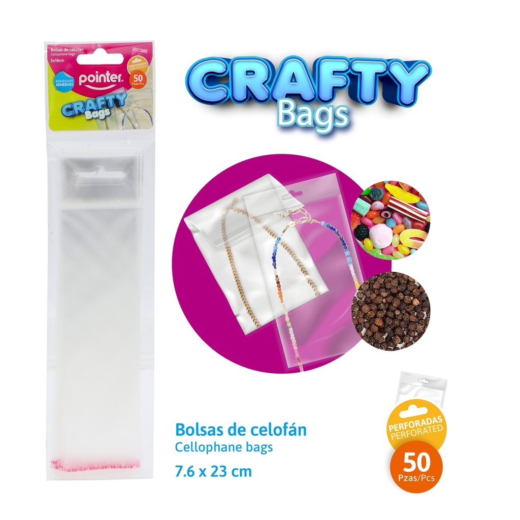 Bolsa Celofan 5 X 18cm 50pza Perforada POINTER