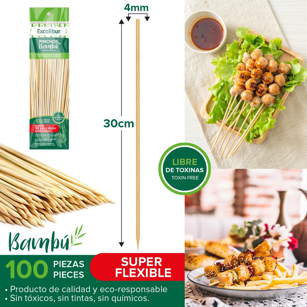 Pinchos 300 X 4mm 100pza EXCALIBUR
