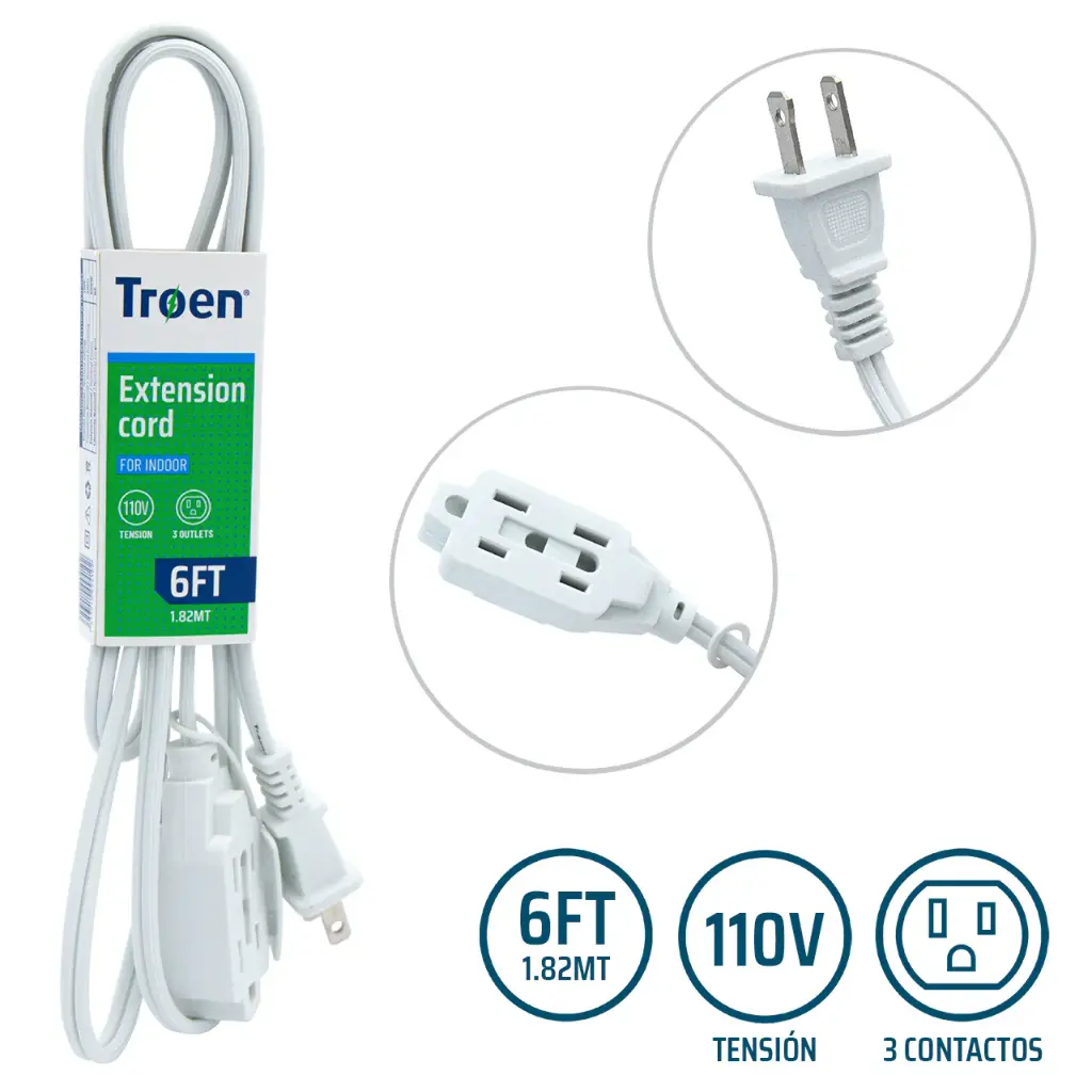 Extension Electrica Blanca 6ft TROEN