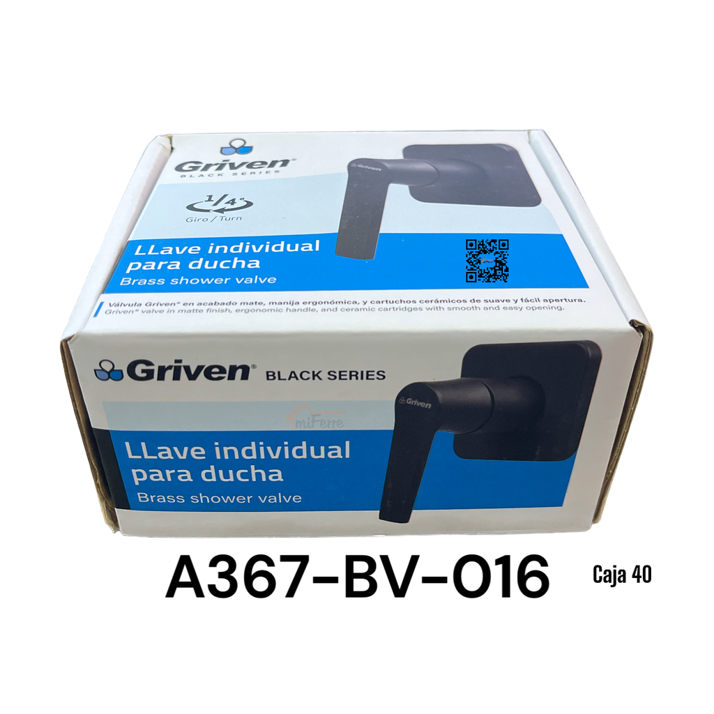 Llave Individual para Ducha GRIVEN Black Series