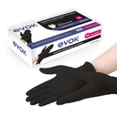 Guantes de Nitrilo Negro M 100pza EVOK
