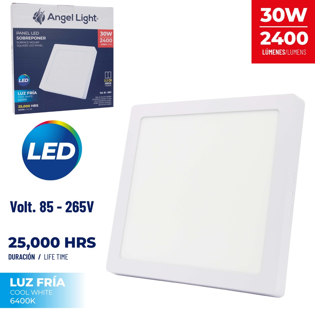 Panel Led Sobreponer 30W 6400K ANGEL LIGHT