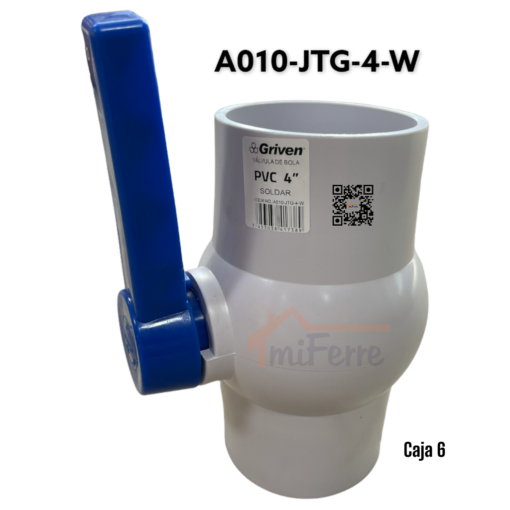 Llave de Paso PVC 4" GRIVEN