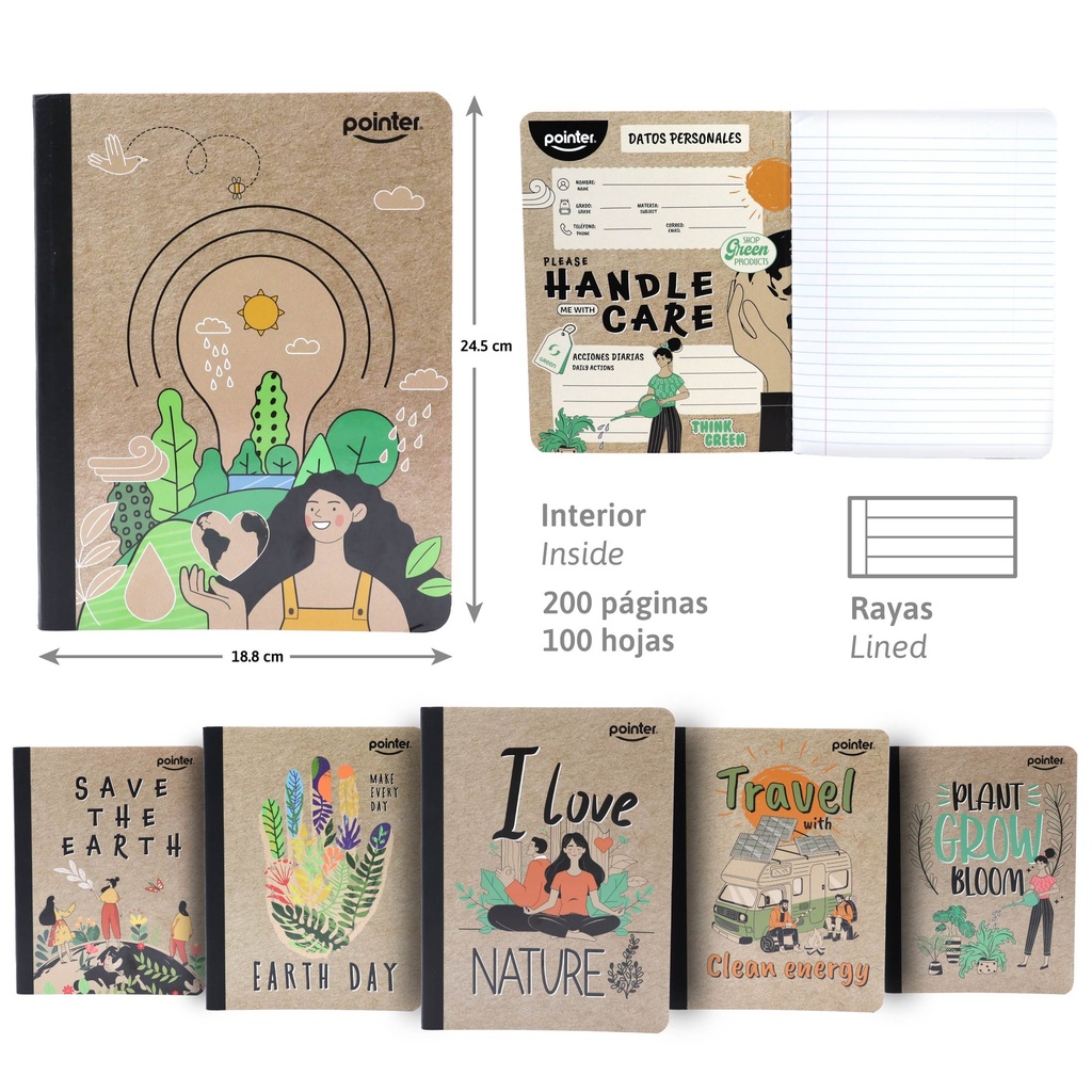 Cuaderno Cosido Raya Ancha 200pag POINTER