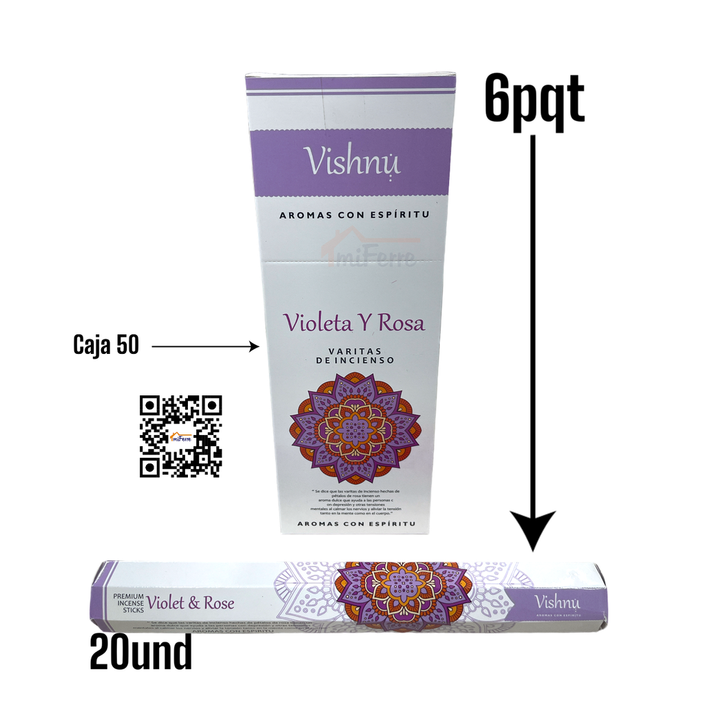 Incienso Violeta y Rosa VISHNU SAV