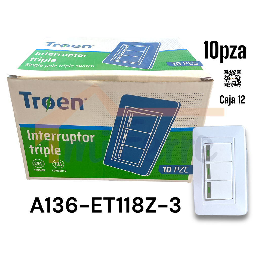Interruptor Decorativo Triple TROEN