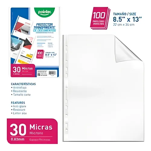 Protector Transparente 30micras 100pza POINTER