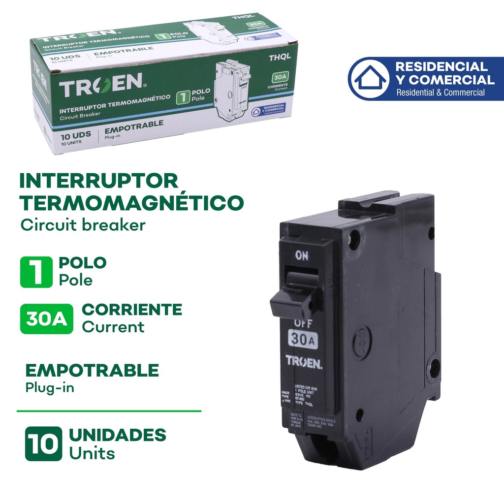 Breaker Sencillo 30A TROEN
