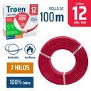 Cable Electrico #12 X 100m Rojo TROEN