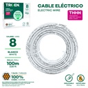 Cable Electrico #8 X 100m Blanco TROEN