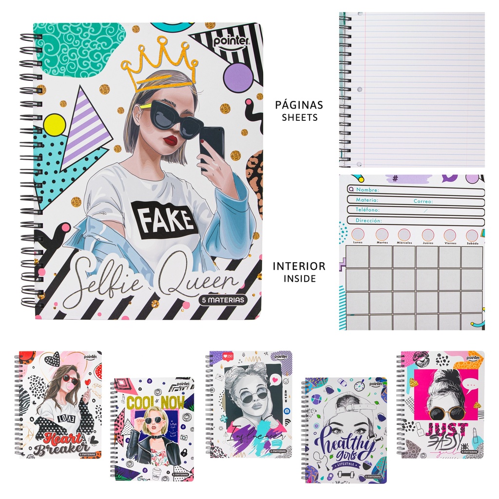 Cuaderno Espiral 5 Materias 320pag POINTER