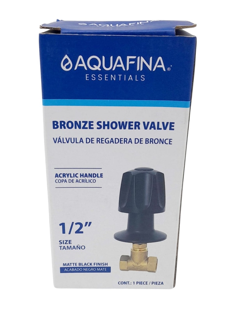Valvula de Regadera de Bronce Negro AQUAFINA