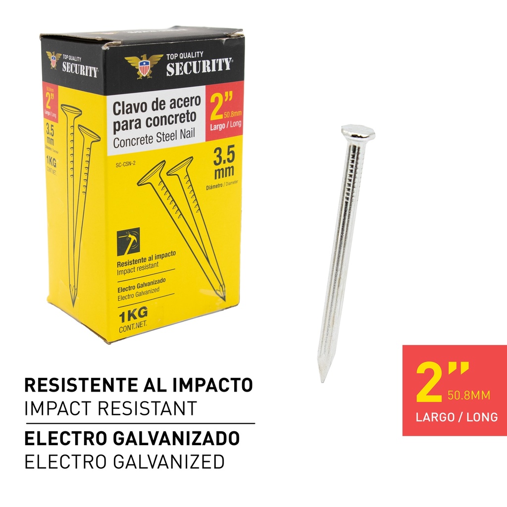 Clavo de Acero 2" 1KG SECURITY