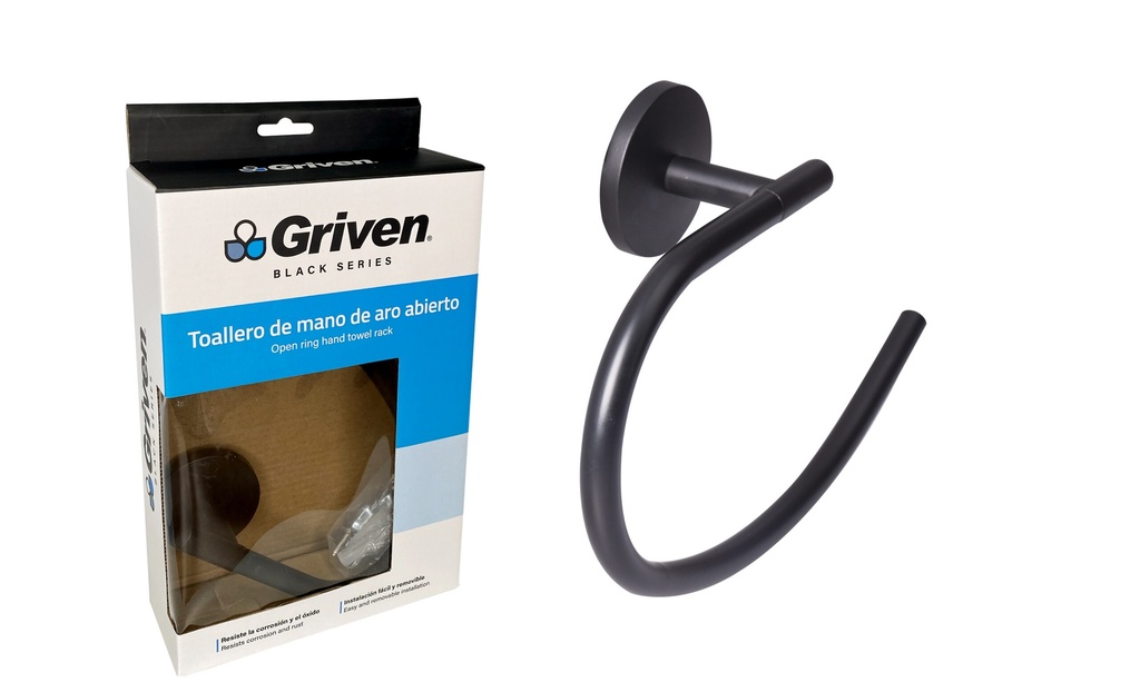 Toallero de Mano de Aro Abierto GRIVEN Black Series