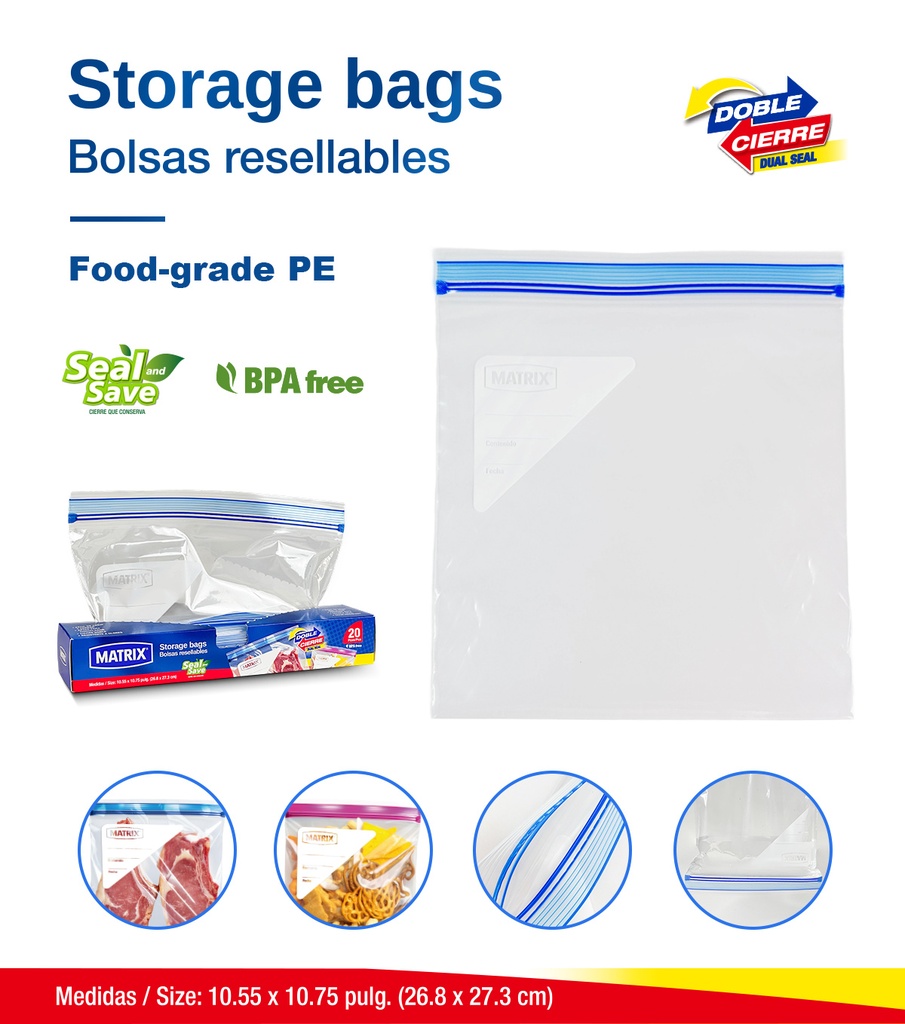 Bolsas Resellables 20pza MATRIX