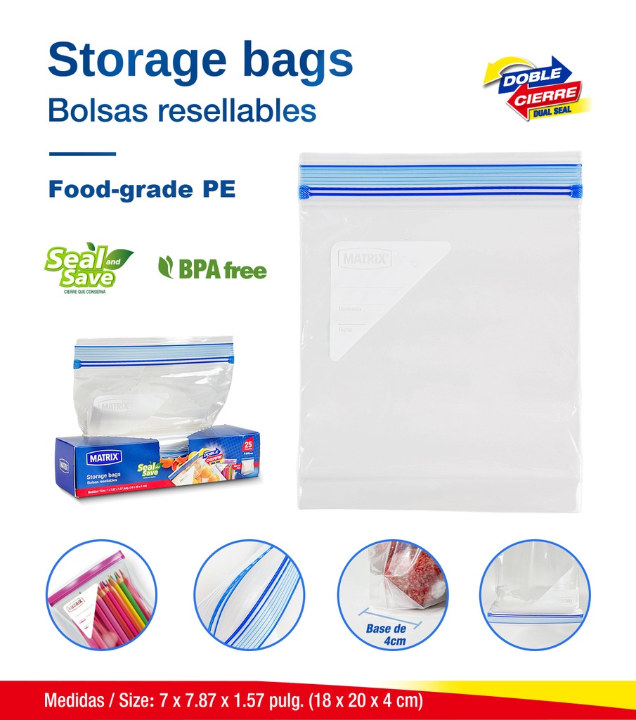 Bolsas Resellables 25pza MATRIX