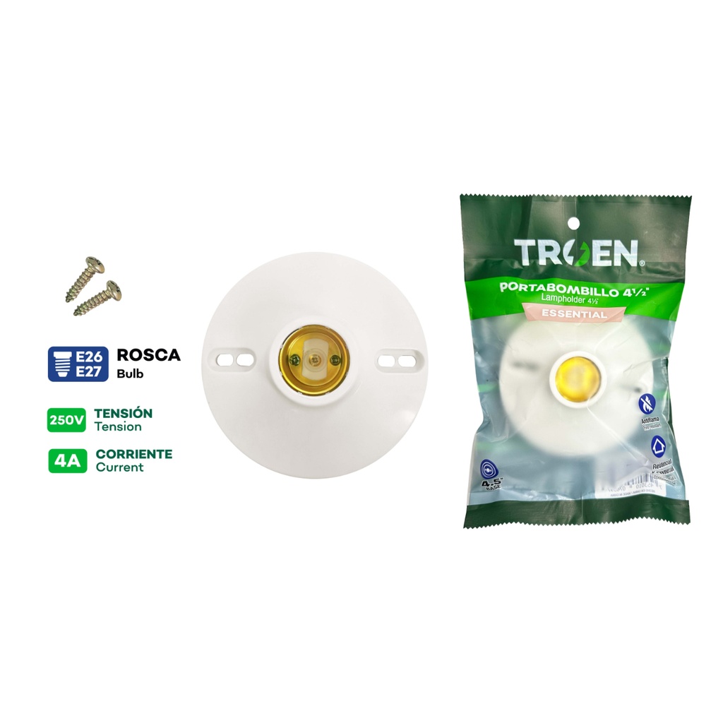 Roseta Plastica TROEN Blanca