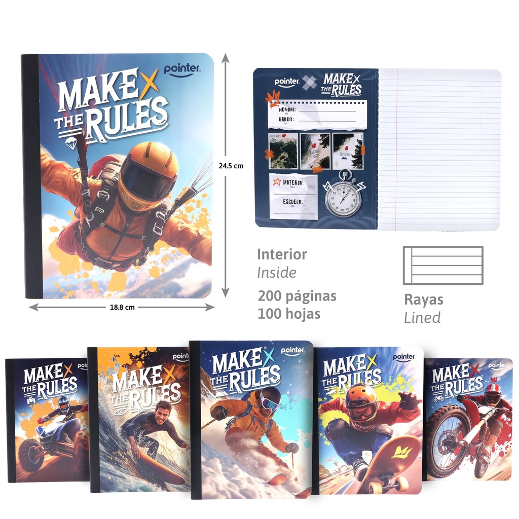 Cuaderno Cosido Raya Ancha 200pag POINTER