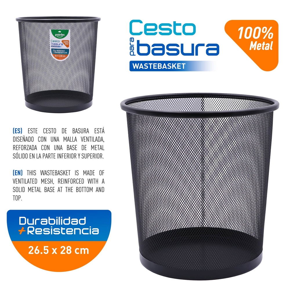 Cesto de Basura Metalico 10.5" POINTER