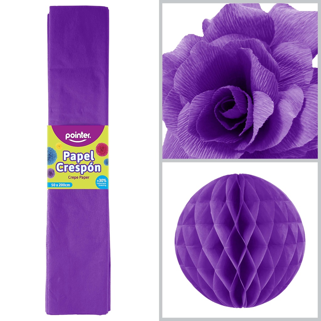 Papel Crespon Morado 10pza POINTER