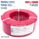 Cable Electrico #10 X 100m Rojo TROEN