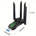 Adaptador Inalambrico Usb Wifi5 + Bluetooth