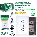 Tomacorriente Doble Polarizado con 1 Puerto USB y q Tipo C