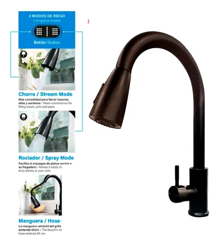 Grifo Monomando con Cuello Extensible GRIVEN Black Series