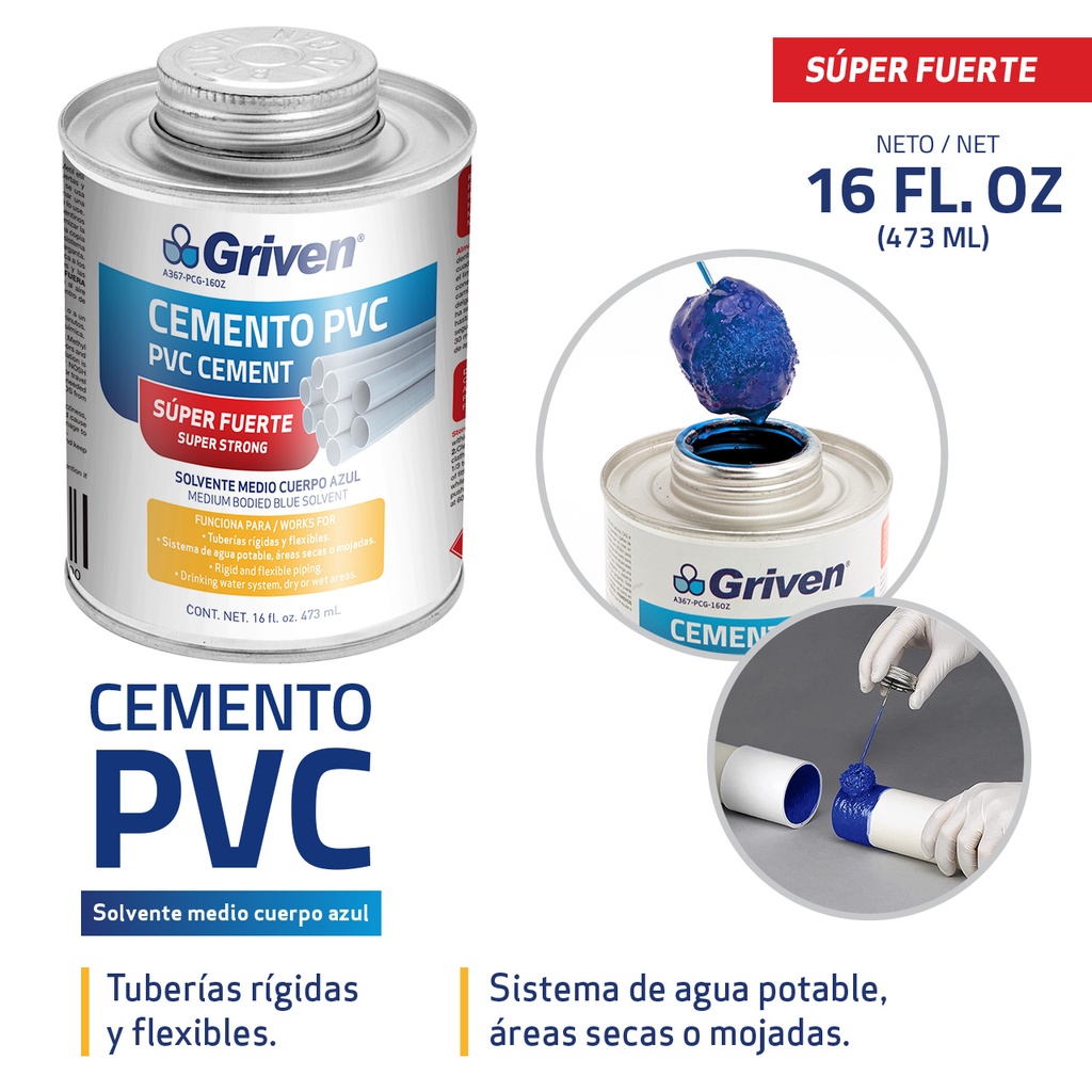 Pegamento PVC 16oz GRIVEN