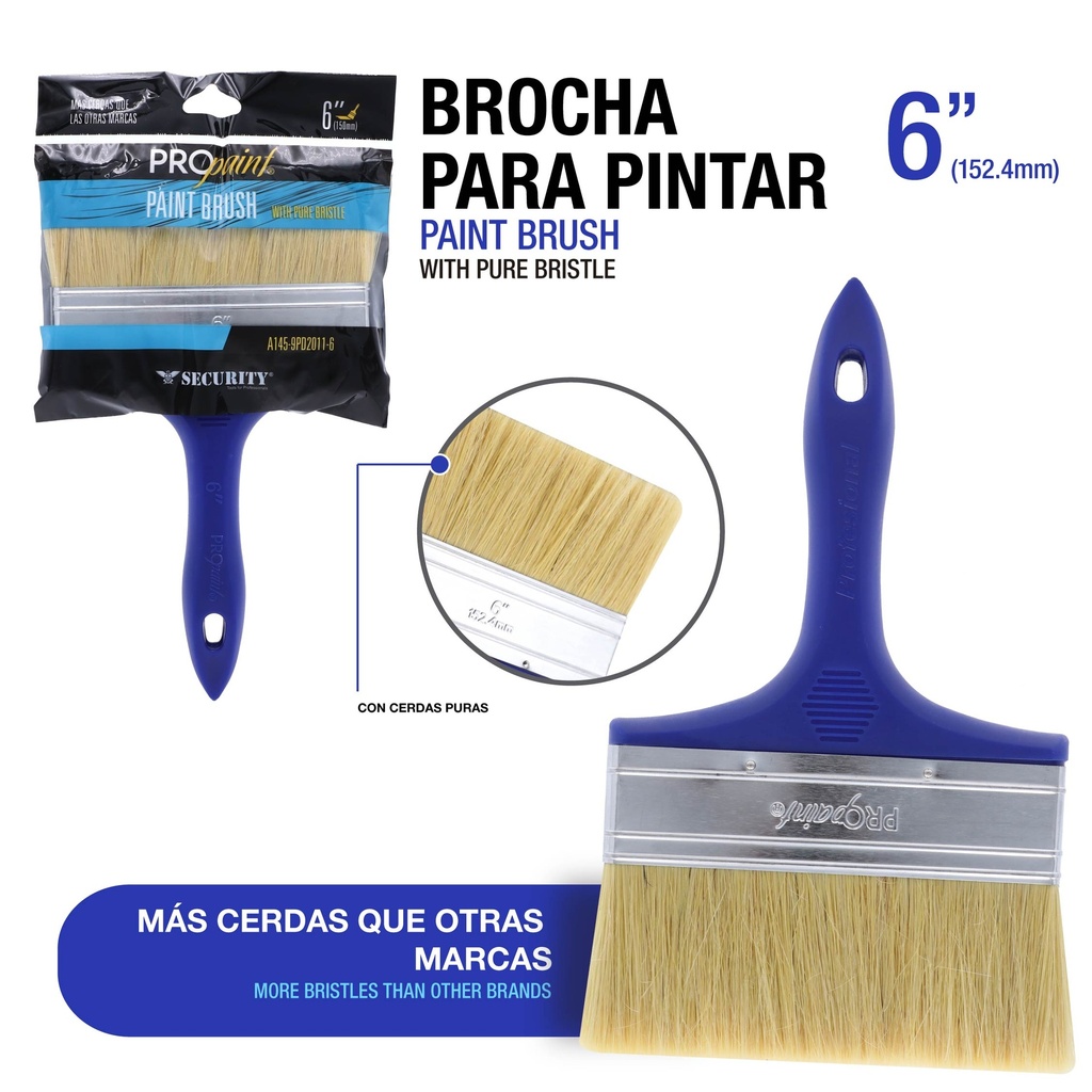 Brocha Plastica 6" PROPAINT 6pza
