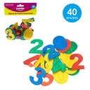 Numeros Foamy Escarchado Adhesivos 40pza POINTER